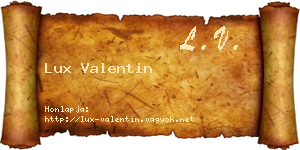 Lux Valentin névjegykártya